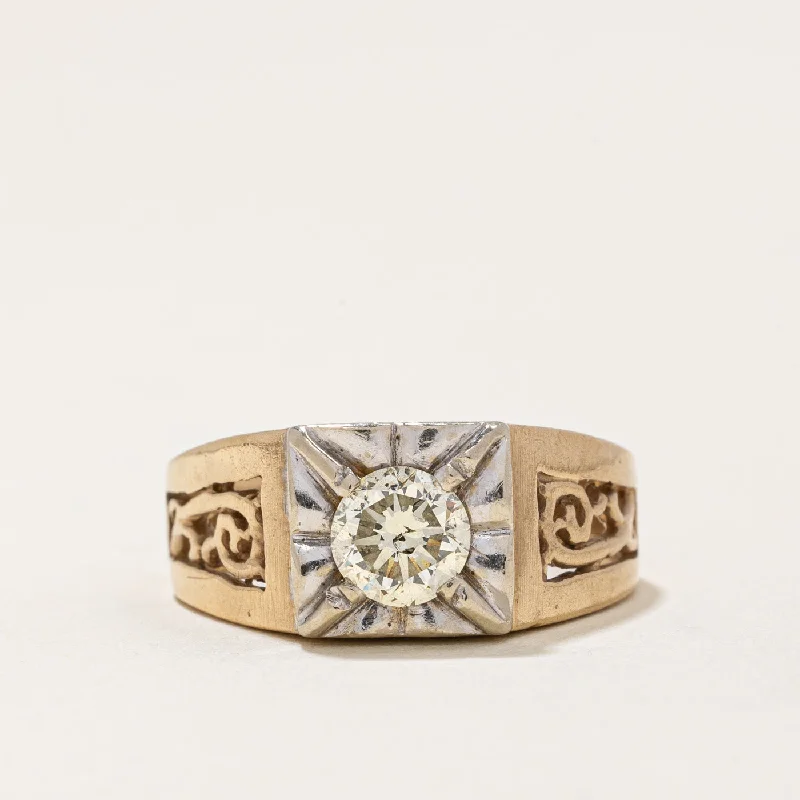 elegant vintage rings -Illusion Set Diamond Ring | 0.64ct | SZ 6.25 |