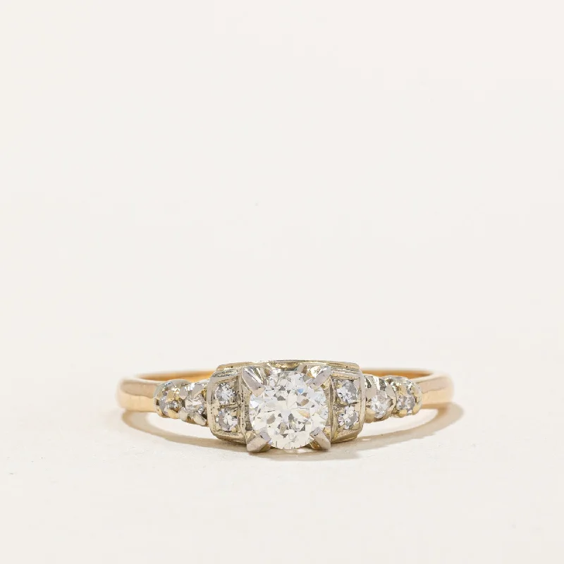 personalized rings for women -Vintage Diamond Engagement Ring | 0.40ctw | SZ 7.5 |