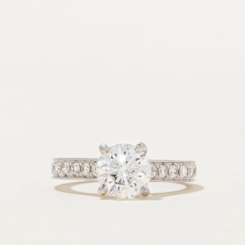 affordable engagement rings -GIA Diamond Platinum Engagement Ring | GIA 1.20ct VVS1 F Ex | 1.44ctw | SZ 4.25 |