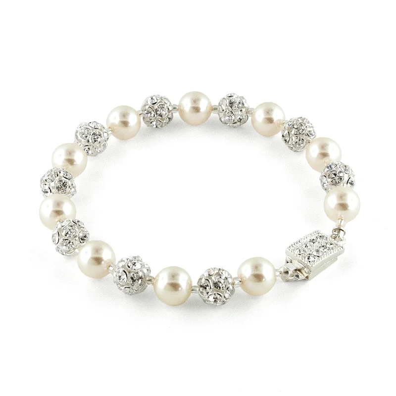 Bracelet with Rhinestone Beads & Glass Pearls