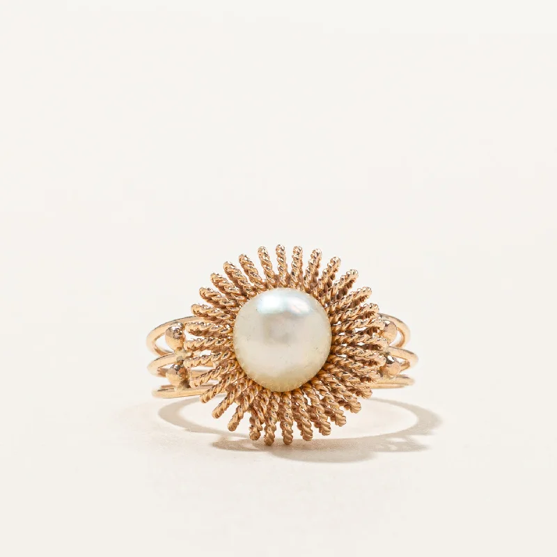 adjustable rings for women -Textured Pearl Ring | SZ 7.25 |