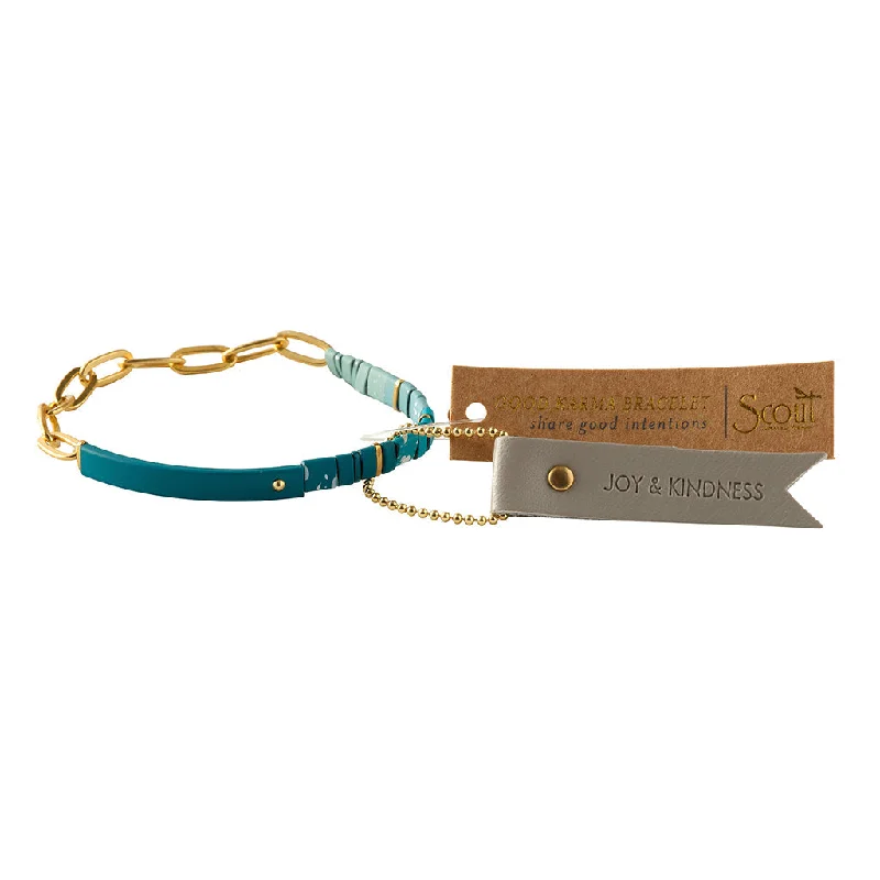 Good Karma Ombre w/Chain Bracelet - Joy & Kindness Turquoise/Gold