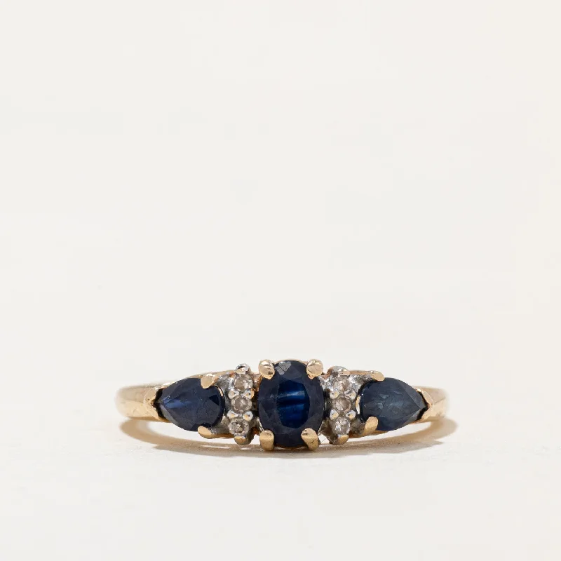 fashionable silver rings -Sapphire & Diamond Ring | 0.75ctw, 0.02ctw | SZ 6.75 |