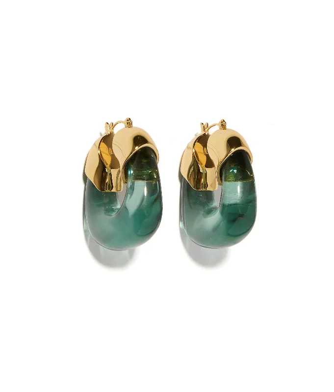 modern diamond earrings -Organic Hoops in Forest