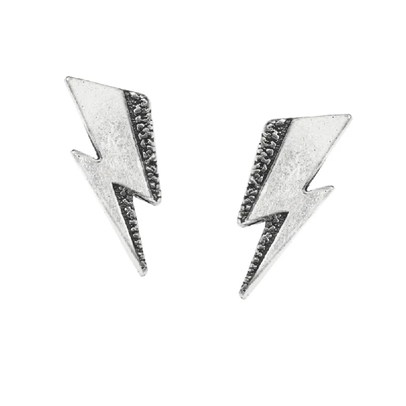 sterling silver drop earrings -David Bowie: Flash Studs Lightning Bolt Earrings by Alchemy Gothic