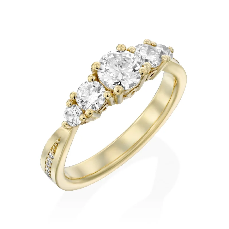 affordable wedding rings -Suzana Gold Ring White Diamonds